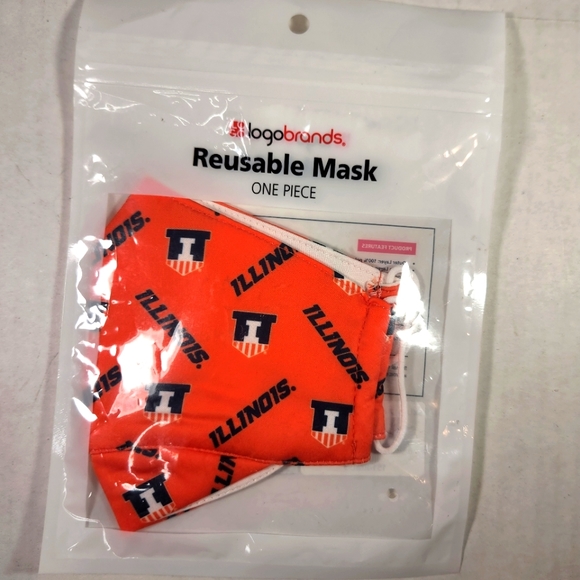 NWT Unisex Illinois Fighting Illini Logobrands Reusable Face Mask - Picture 2 of 3